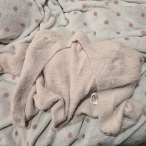 pink fuzzy cardigan small